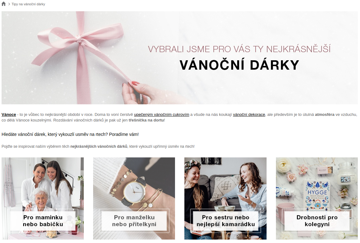 Optimalizovaná vstupní stránka Vánoce - Rigoro